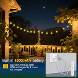 SMY Lighting 22FT*2 Rechargeable Battery Operated 50 LED Crystal Globe String Lights Outdoor/Indoor,Patio Hanging | Lumora