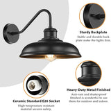 17.25” Outdoor Wall Light Fixtures 2-Pack, Farmhouse Black Barn Lights, Gooseneck Exterior Lighting Fixtures Wall | Lumora