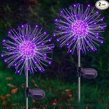 Solar Garden Lights Outdoor, 2 Pack 120 LED Twinkling Firework Lights Decorative with 2 Modes, Outdoor Waterproof | Lumora