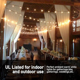 Banord 102FT Outdoor String Lights, Waterproof Patio Lights with 35 Shatterproof LED Bulb Hanging Light String | Lumora