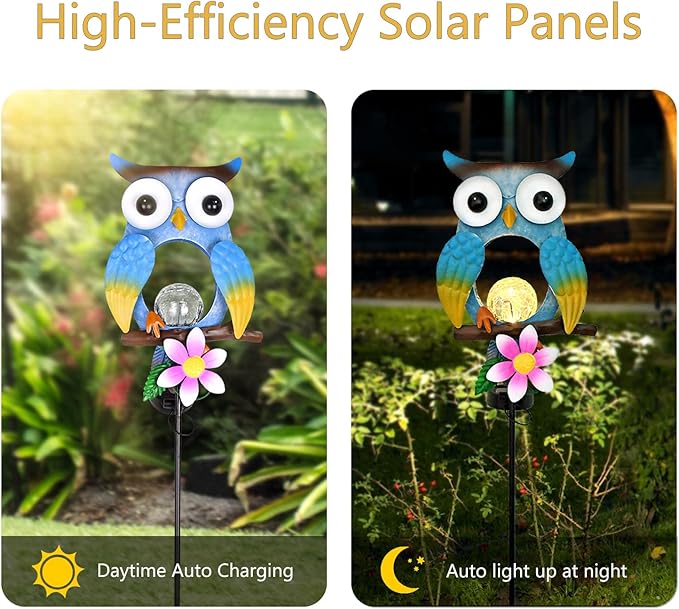 Animal Modeling Design Garden Decor Solar Lights Owl Lawn Light, for Yard Outdoor Decorations Ground Inserted | Lumora