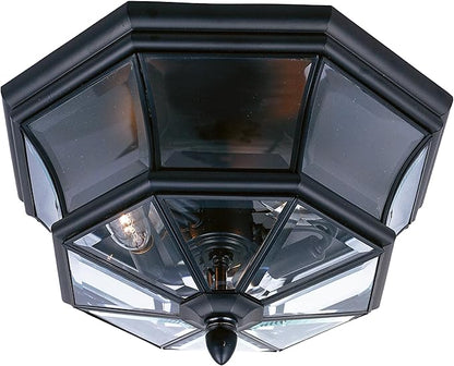 Quoizel Newbury 3-Light Mystic Black Outdoor Flush Mount Light