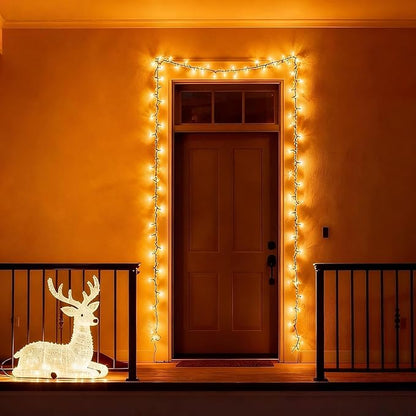 200 LED Warm White Christmas Lights, UL Certified and Commercial Grade 66ft Green Wire String Lights, for Indoor and Outdoor Party, Wedding, Garden, Patio.