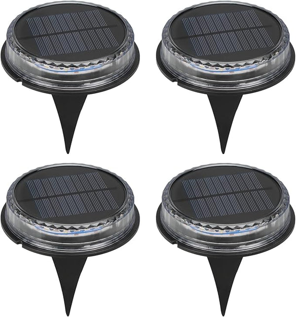 Hyuduo Solar Ground Lights Outdoor, IP65 Waterproof Pathway LED Lights with Warm White Light, Auto On/Off Sensor, 4 | Lumora
