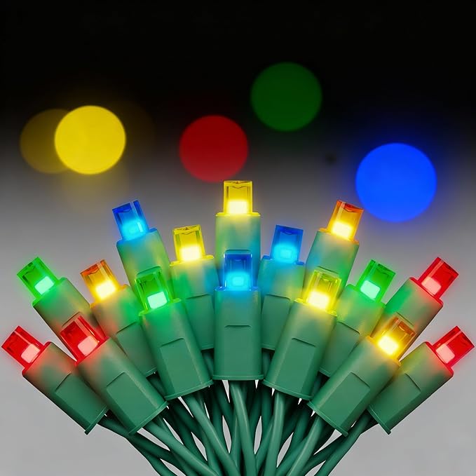 Christmas String Lights (Multicolor -Breathing, 33.3FT), Mini LED String Lights, Waterproof Fairy Lights for Outdoor Indoor Holiday Party Patios Wedding Valentines Day Halloween Xmas Decor