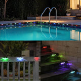 12 Pack Solar Deck Lights, RGB Color Changing Christmas Solar Fence Lights, Waterproof Step - Outdoor Path Light | Lumora