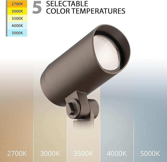 WAC Limited Landscape Lighting 12V Accent and Spot Light 60 Degree Wide Beam Angle with 5-CCT Selectable in Bronze