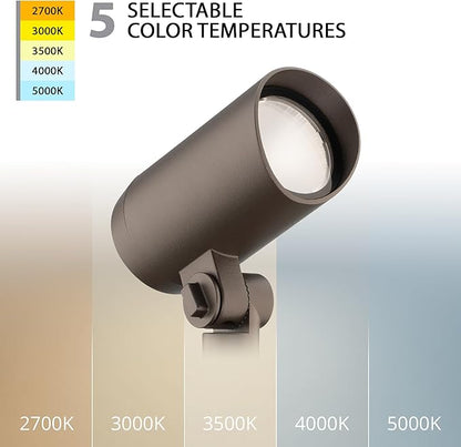 WAC Limited Landscape Lighting 12V Accent and Spot Light 60 Degree Wide Beam Angle with 5-CCT Selectable in Bronze