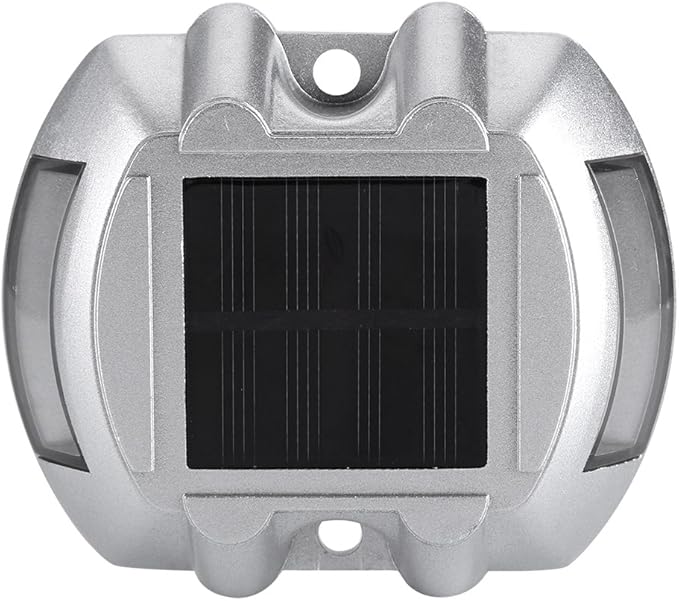 Solar Pathway Lights, 6 LED Outdoor Driveway Lights, Casting Aluminum Construction Solar with Design, Ideal for Road, Yard & Garden (White)