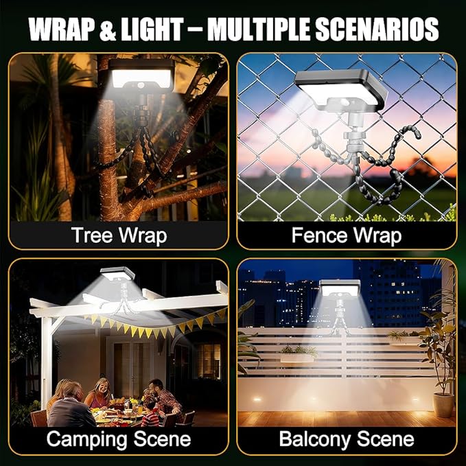 Solar Lights,Outdoor Solar Motion-Activated Light with Flexible Octopus Tripod 360° Can be Wrapped Around Tree | Lumora