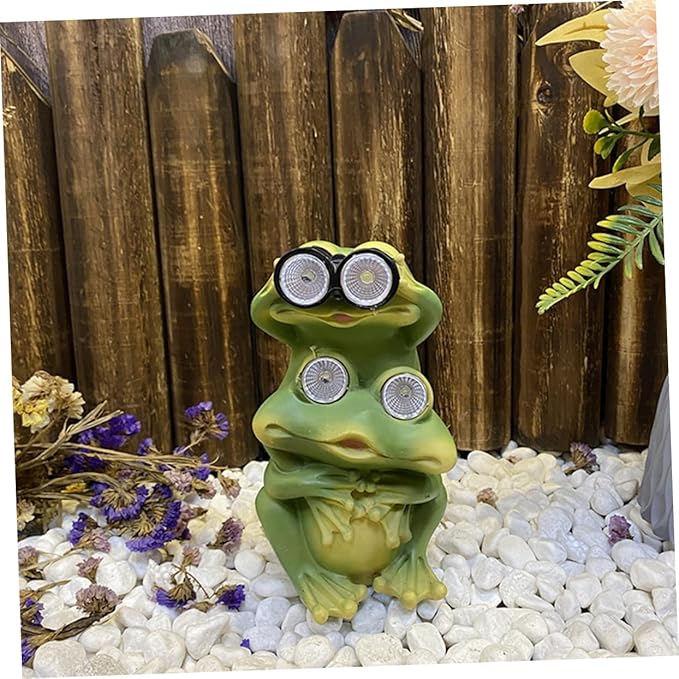 PAREKS Solar Light Crafts Decor Solar Pathway Lights Garden Resin Ornament Driveway Lights Resin Craft Ornament Yard Lights Frog Ornaments Garden Light Night Light Synthetic Resin outdoor/1142