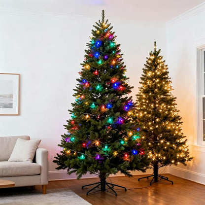 200 LED Color Changing Christmas Lights with Remote - 8 Modes (Warm White to Multicolor), 66ft Green Wire ETL Certified Commercial Grade, Waterproof Indoor/Outdoor for Patio, Trees & Parties.