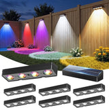 Solar Fence Lights, Warm White, Cool White and RGB Color Glow LED Solar Lights Outdoor, IP65 Waterproof Solar Wall | Lumora