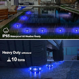 Solar Deck Lights Driveway Dock Lights 4 Pack, Waterproof Outdoor Solar Powered LED Driveway Marker Light Aluminum | Lumora
