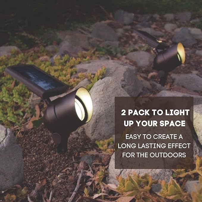 Energizer Solar Spot Lights Outdoor - 45 Lumen Solar Outdoor Lights with Smart Focus - Auto On/Off Solar Lights | Lumora