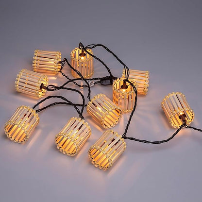 Outdoor-String-Lights-Waterproof, Bamboo Lantern String Lights for Patio, Garden, Porch, Balcony, Gazebo Decorative (Bamboo)