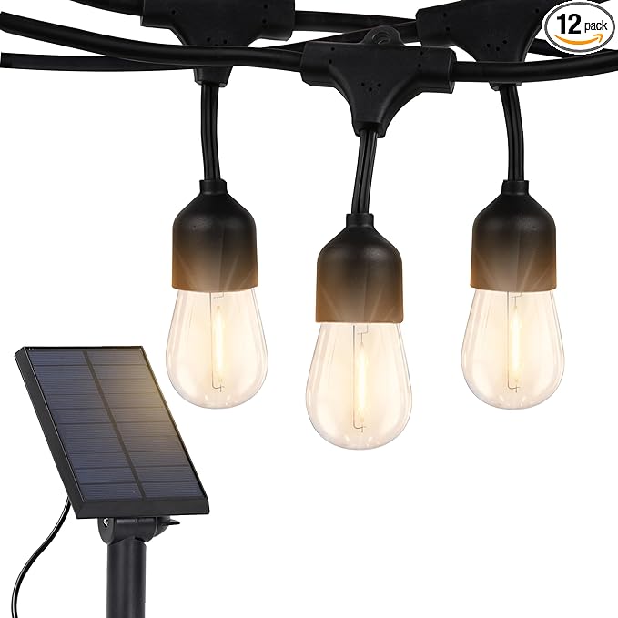 Brightech Ambience Pro 27 Ft Solar Powered Outdoor String Lights - Commercial Grade Waterproof Patio Lights with | Lumora