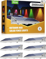 YiLaie Solar Fence Lights Outdoor - Warm White & RGB 6 Color, Solar Lights Outdoor IP67 Waterproof, Garden Lights | Lumora