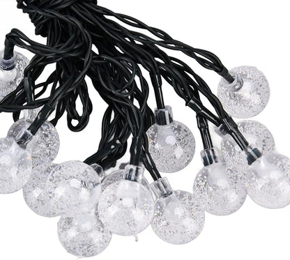 21ft 30LED Bubble Balls Solar Power Outdoor String Lights Watertight High Temperature Resistant for Tree, Solar String Light, Patio, Garden, Party Yard Lawn Decoration, Solar String Light, 21ft 3