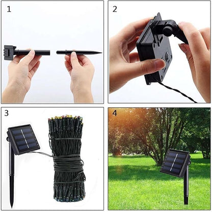 MAYSAK Solar String Lights Outdoor Waterproof 100LED 39.4ft Christmas Fairy Lights with 8 Modes Decoration Starry Light for Patio, Lawn, Landscape, Garden, Home, Wedding, Party, Xmas Tree