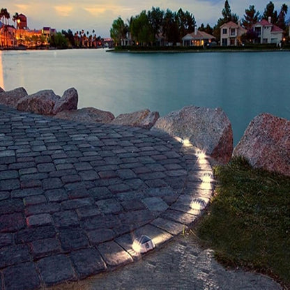 JIGUOOR Solar Deck Lights LED Driveway Lights Solar Powered Dock Light Outdoor IP68 Waterproof Road Markers for Step Sidewalk Stair Boat Garden Ground Pathway Yard (Yellow, 1 Pack)