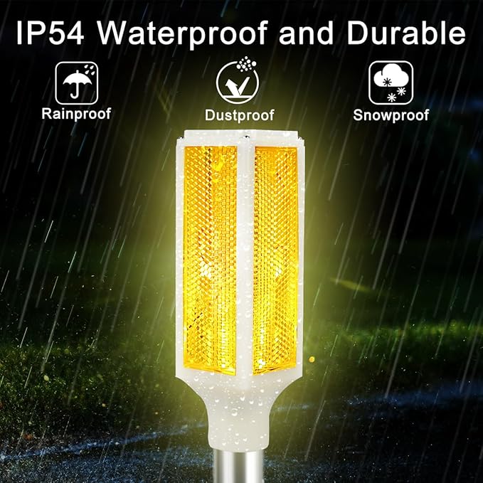 Aolyty Solar Lights Outdoor, Waterproof Driveway Markers Reflective, Warning Flash Light with 2 Lighting Modes, LED Solar Light 4 Pack for Parking Lots, Yard, Sidewalk, Stop Sign, 30 Inches (Green)