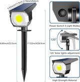 Peasur 1 Pack Solar Spot Lights Outdoor, Solar Spotlights Outdoor Waterproof 2-in-1 Auto On/Off Landscape Lighting | Lumora