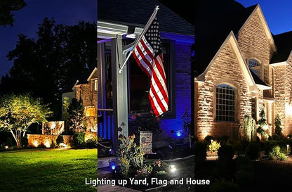 TOVEENEN LED Outdoor Landscape Spotlight Flag Light - 120V 20W Waterproof Spot Lights for Yard House Tree Christmas Lighting, Warm White