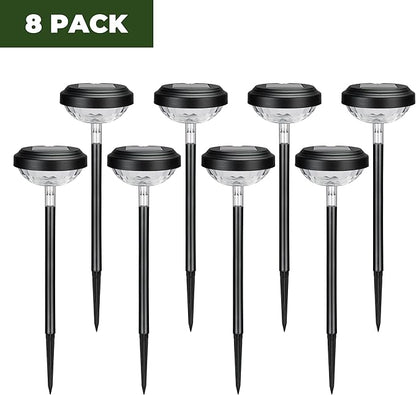 Kingsyard 8 Pack Solar Pathway Lights Outdoor Waterproof IP67, Bright Color Changing & Cool White LED Solar Lights for Outside Garden Yard Landscape Path Christmas Walkway Decor