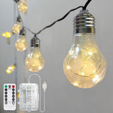 Battery Operated Outdoor Lights 22.85FT 20 Edison Bulb String Light Outdoor 100 LED Fairy Lights with Timer & 8 | Lumora