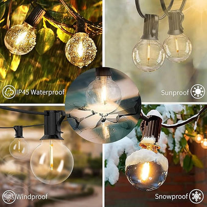 Svater Outdoor String Lights 500 FT, Patio Lights for Outside with Plastic LED Bulbs, Waterproof Commercial Grade Market Cafe Backyard Light, 2700K Warm White Weatherproof Strand