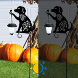Dog Solar Lights Outdoor Garden Decoration, Animal-Themed Metal Decorative Garden Stakes with Solar Lantern for | Lumora