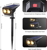 Flacchi Solar Lights Outdoor Waterproof - 2 Lighting Modes Solar Powered Garden Yard Spot Lights for Outside | Lumora