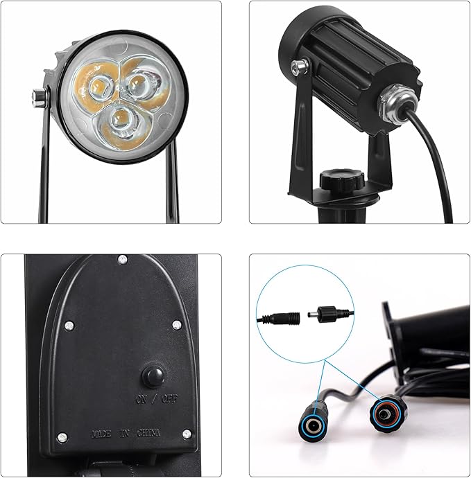 Solar Spot Lights Outdoor, 2-in-1 Solar Landscape Spotlights IP65 Waterproof 9.8ft Cable,Auto On/Off Outdoor Wall | Lumora