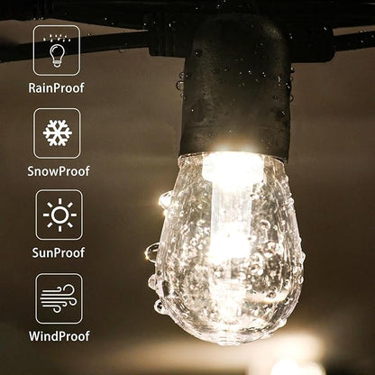 GANA 12V Low Voltage & Safe LED Outdoor String Lights,75FT 24 Shatterproof Bulbs, 2200K Warm White Pergola Lights for Your House's, Garden, Fence, Porch,Balcony,and Bistro（75FT）