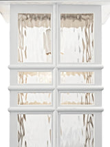 Kichler Beacon Square 12" Outdoor Wall Light in White, 1-Light Exterior Wall Sconce with Clear Hammered Glass, (12" | Lumora