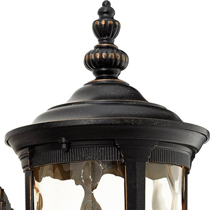 John Timberland Bellagio European Outdoor Wall Light Fixture Sconce Bronze Aluminum 21" Hammered Glass Decor for Exterior House Porch Patio Outside Deck Garage Yard Front Door Garden Home