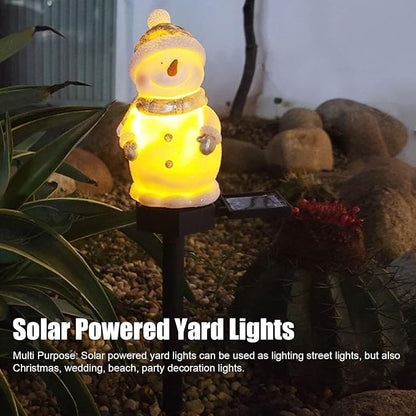 FLEXMAN Outdoor Christmas Decorations, Christmas Outdoor Solar Pathway Lights, Snowman Light Stakes for Decorate Roads, Terraces, Gardens, Corridors