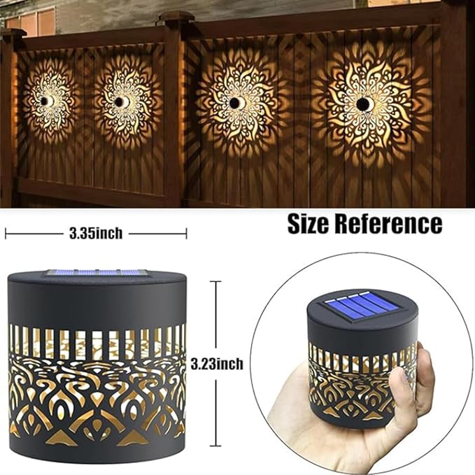 2026 NEW Solar Mandala Lights Outdoor, Decorative Solar Mandala Lights, Waterproof and Windproof, Solars Powered Mandalas Light for Garden Post Patio Backyard Yard Decor (4PCS)