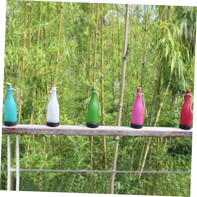 5 Pcs Solar Bottle Lights Led Plastic Waterproof Outdoor Garden Yard Patio Pathway Lights for Christmas Halloween Weddings Random