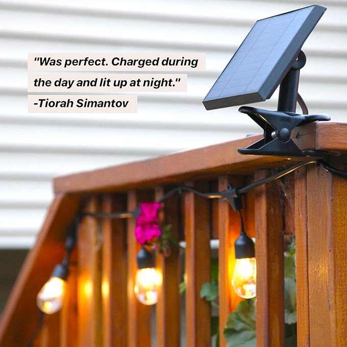 Brightech Ambience Pro 27 Ft Solar Powered Outdoor String Lights - Commercial Grade Waterproof Patio Lights with | Lumora