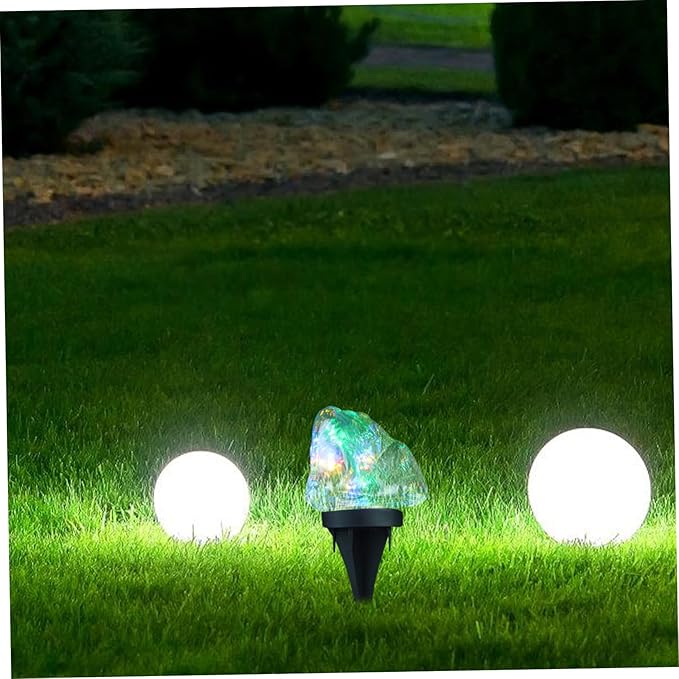 Yardwe LED Solar Garden Lights Decorative Pebble Shape Pathway Lights for Outdoor Walkways Automatic Sensor for Energy Saving for Lawn and Landscape Decor
