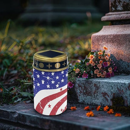 Solar Garden Lights Outdoor Waterproof Decorative Solar Lights Outdoor Solar Lights for Garden Yard Patio Lawn Outdoor Decor-American Flag