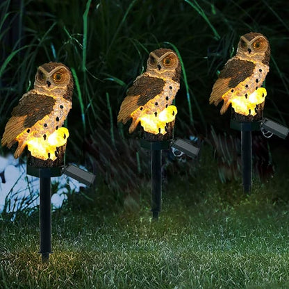 Garden Solar Lights,Owl Shape Waterproof LED Outdoor Lights,Garden Ornaments for Lawn,Pathway,Yard,Driveway,Step and Walkway,Wedding,Party and Patio Decorations(Brown)