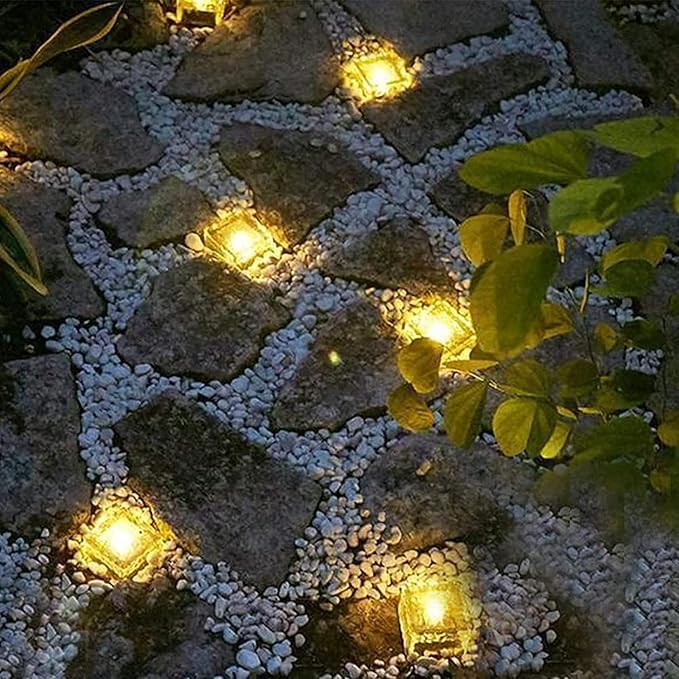 Solar Ice Cube Lights - Solar Brick Light LED Landscape Light Crystal Brick Light Outdoor Path Lights Waterproof | Lumora