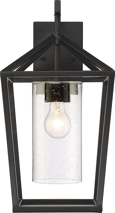 NUVO 60/6593 Hopewell Lighting Fixture, 1Lt Large Lantern, Matte Black - Outdoor Wall Light | Lumora