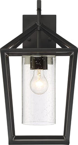 NUVO 60/6593 Hopewell Lighting Fixture, 1Lt Large Lantern, Matte Black - Outdoor Wall Light | Lumora