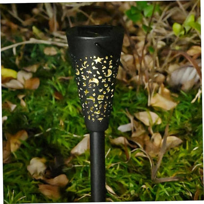 HOMSFOU Solar Pathway Lights Outdoor Waterproof Garden Light Warm White for Yard Lawn Decor