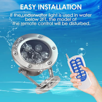 Underwater LED Lights, 18W RGB Color Changing Spotlights, IP68 Waterproof Submersible Spotlights Suitable for Garden Yard Lawn Pathway （Not Include Transformer）