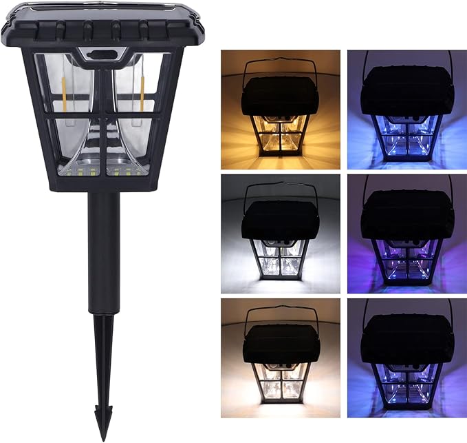 JEOZBM Solar Pathway Lights Decorative, Motion Sensor Solar Landscape Lights, 4 Mode Solar Garden Lights for Lawn Patio Backyard